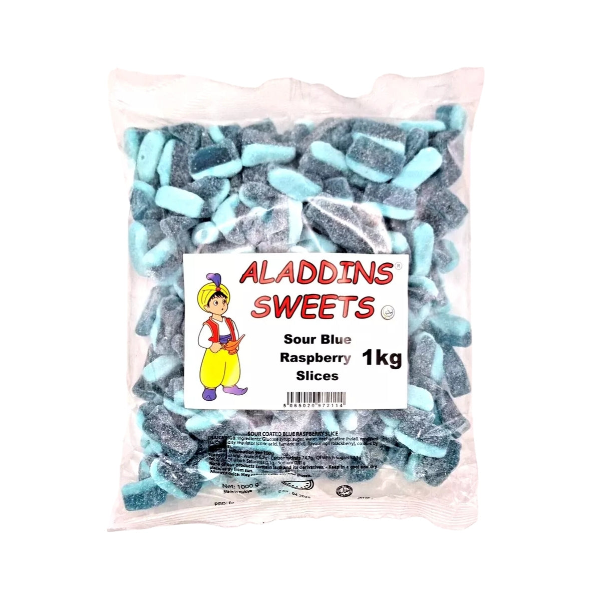 Aladdins Sour Coated Blue Raspberry Slice (24kg)