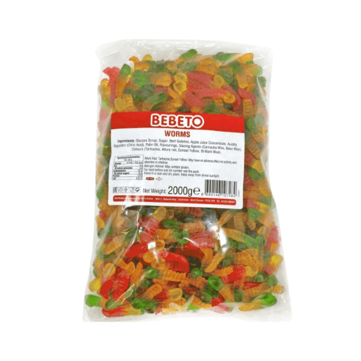 Bebeto Halal Jelly Worms 24kg