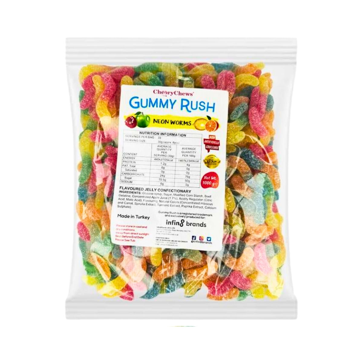 Gummy Rush Neon worms (24kg)