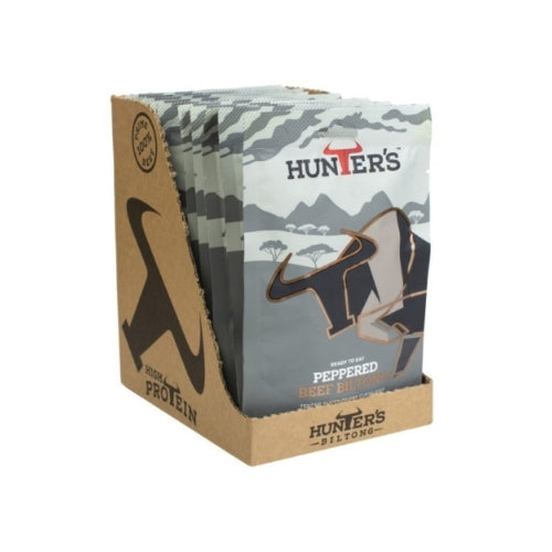 Hunter's Peppered Beef Biltong (28g X Pack of 10) – 5 Strips